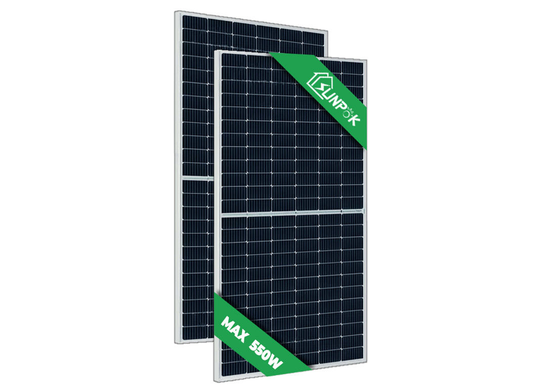 پانل‌های PV تک سلولی 450 وات 550 وات 600 وات، ماژول PV نیم سلولی سلول‌های خورشیدی سیلیکونی 12 بایت