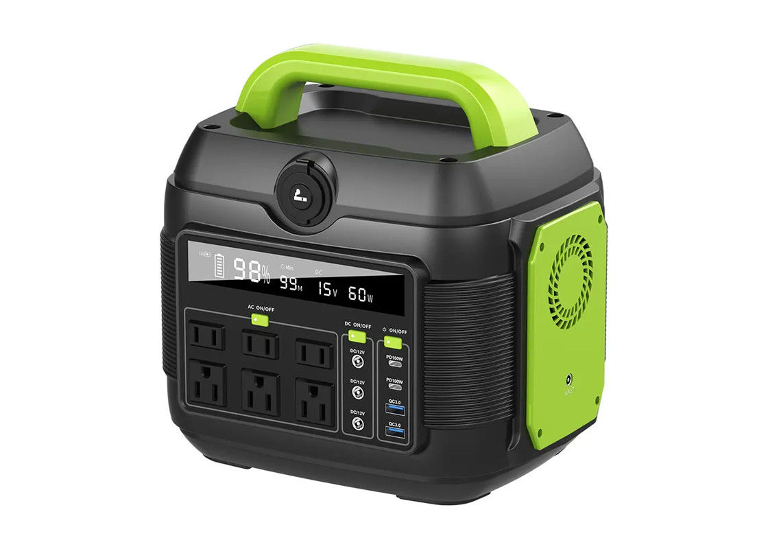 پاوربانک ایستگاه قابل حمل باتری لیتیومی 600 واتی با ژنراتور خورشیدی AC Dc نوع C Pd