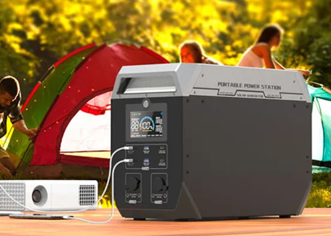 ژنراتور خورشیدی نیروگاه قابل حمل لیتیوم 2000w ساخته شده برای کمپینگ در فضای باز در منزل