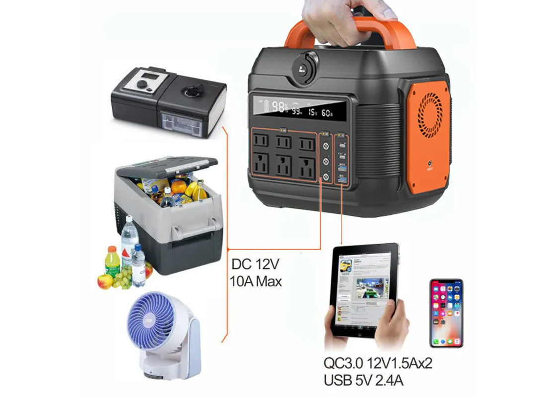 منبع تغذیه خورشیدی 576wh باتری لیتیومی 600w برای قطع برق منبع تغذیه قابل حمل