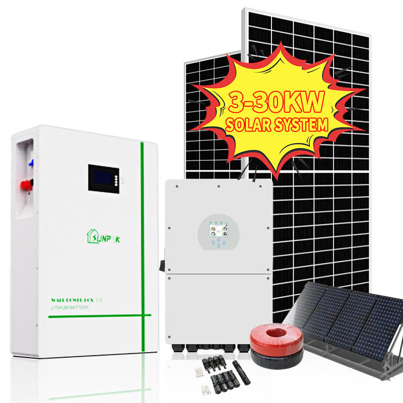 Sunpok 3kw 5kw 10kw سیستم خورشیدی خانه 10Kw سیستم برق خورشیدی برای خانه های پیش ساخته