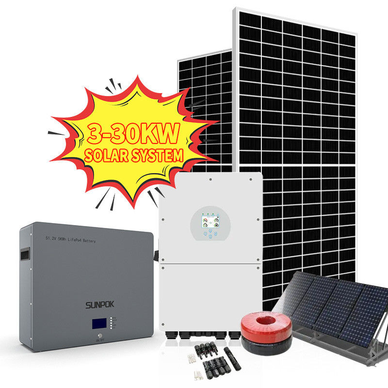 سیستم انرژی خورشیدی خاموش شبکه 5kv 3kva 5kw 8kw طراحی کامل پنل خورشیدی هیبریدی