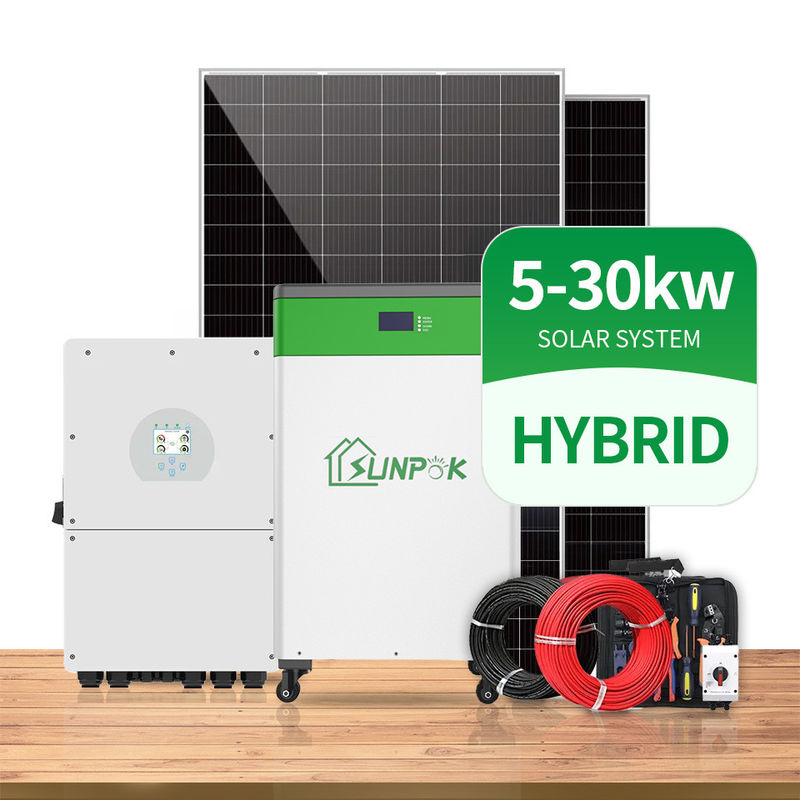 10Kw 15Kw 20KW سیستم خورشیدی مجموعه کامل 5000 W On Off Grid سیستم خورشیدی