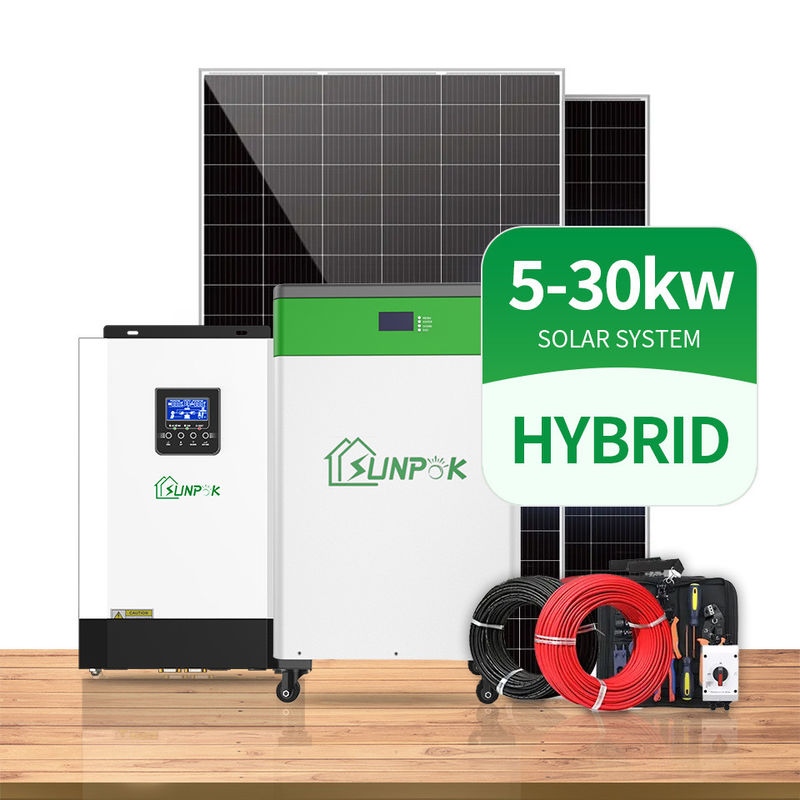 سیستم برق اینورتر خورشیدی MPPT 3000W 5000W 8000W 10000W هیبریدی اینورتر با باتری لیتیوم یونی