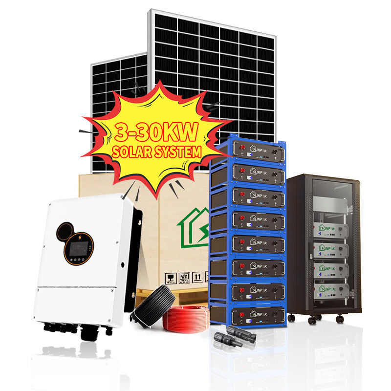 کیت سیستم خورشیدی هیبریدی LiFePo4 5kw 10kw 20kw Off Grid سیستم انرژی خورشیدی محصولات انرژی خورشیدی