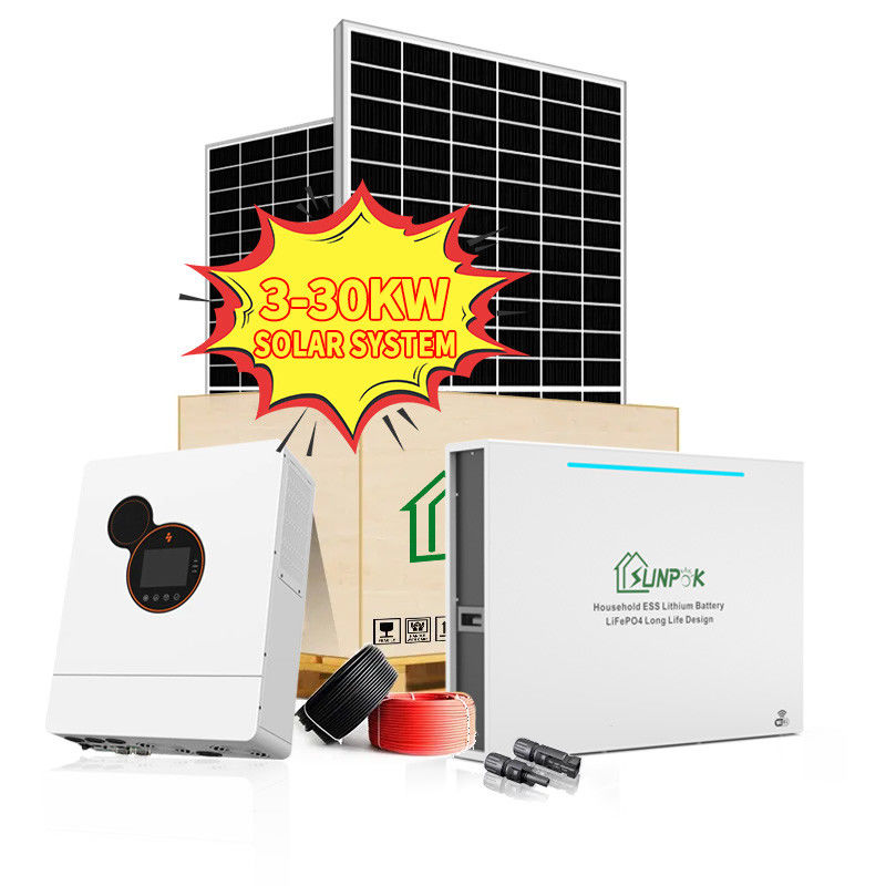 کیت سیستم خورشیدی هیبریدی 3 فاز 5Kw 8Kw 10Kw 48V سیستم کامل انرژی خورشیدی