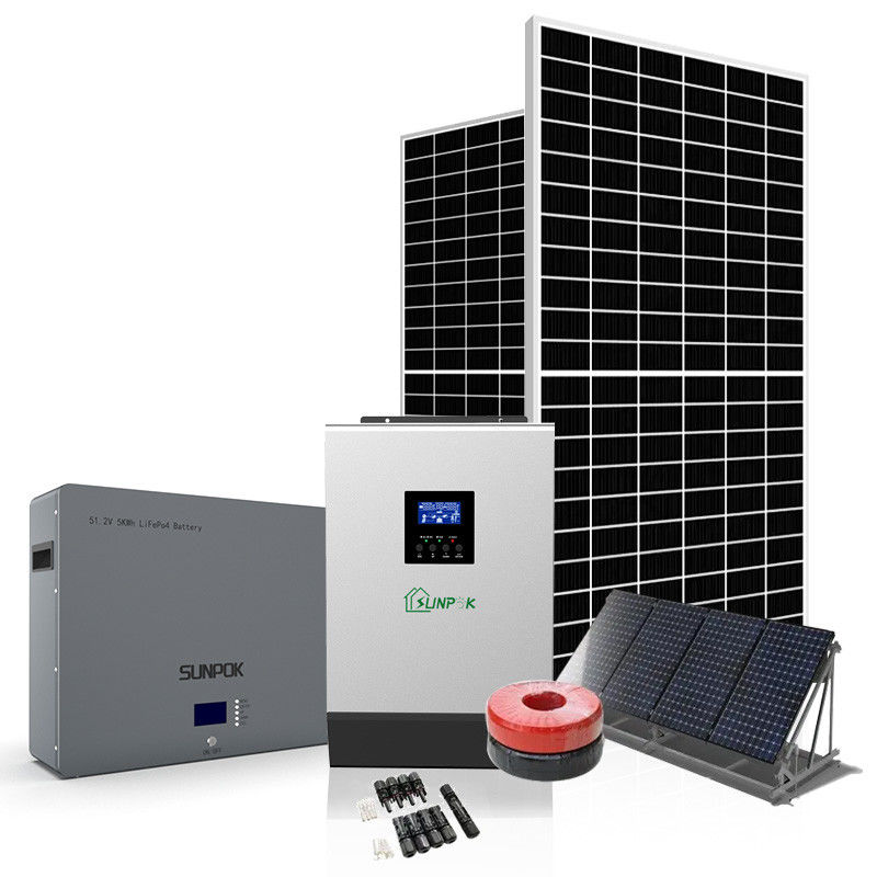 سیستم انرژی خورشیدی Sunpok 3 فاز 5Kw 8Kw 10Kw 48V سیستم برق خورشیدی