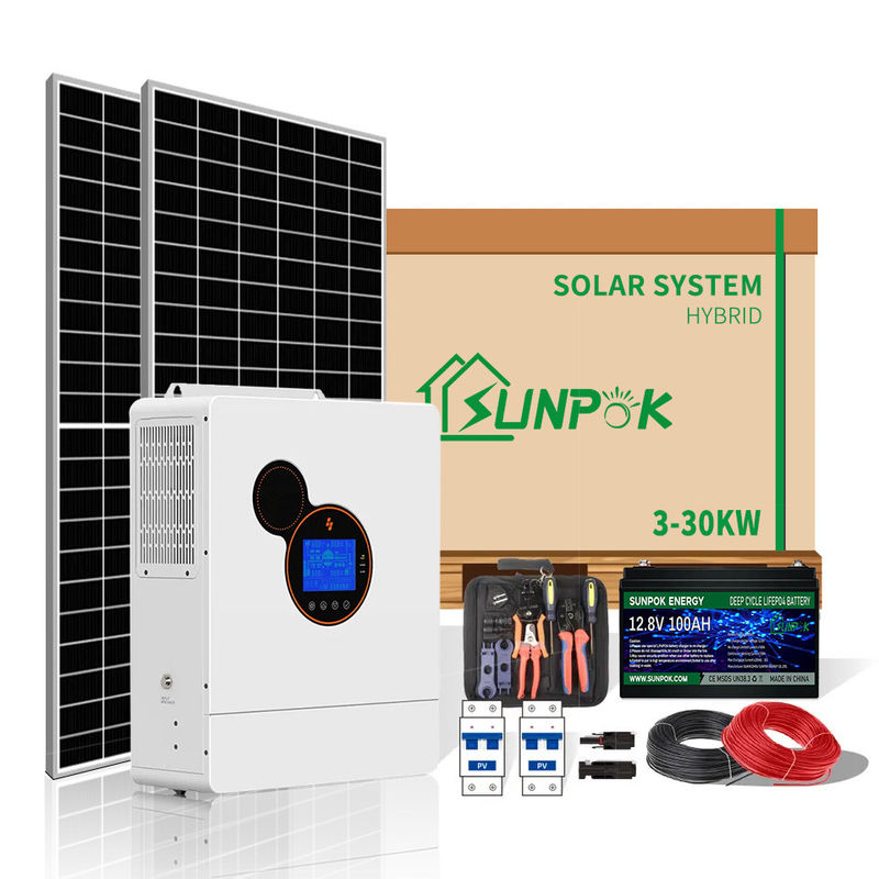 سیستم های انرژی خورشیدی خانگی Sunpok انرژی های تجدیدپذیر خورشیدی 3KW 5KW 10KW منبع تغذیه خورشیدی