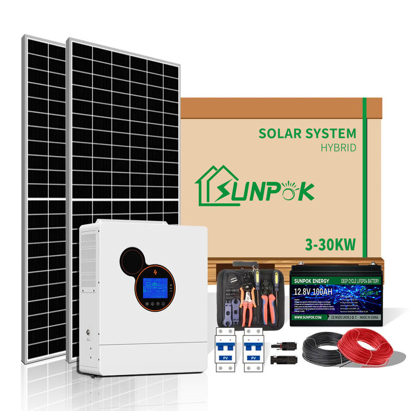 سیستم اینورتر خورشیدی هیبریدی هوشمند 10Kw 15Kw 20KW سیستم های برق خورشیدی مسکونی خاموش از شبکه