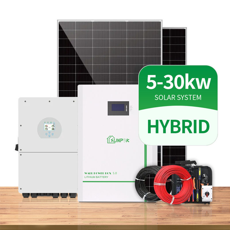 سیستم انرژی خورشیدی 3 فاز هیبریدی خاموش شبکه 5Kw 10Kw 20Kw 30Kw انرژی پنل خورشیدی