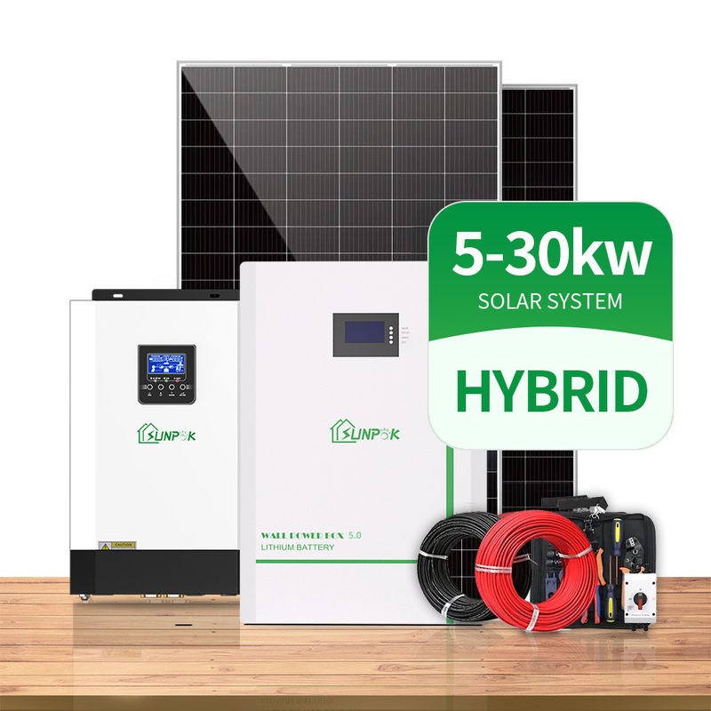 UN38.3 قدرت سیستم انرژی خورشیدی تمام مشکی پانل خورشیدی کامل مجموعه روشن خاموش شبکه خانه 5KW 10KW 12KW 20KW 30KW