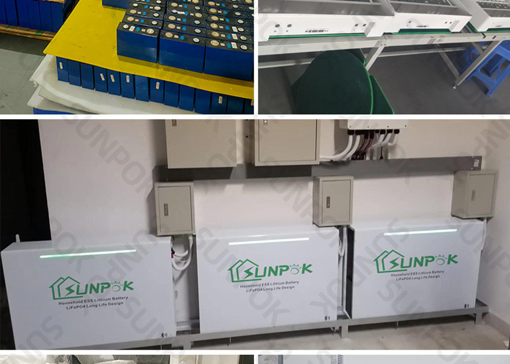 سیستم های ذخیره سازی برق خانگی سفید 48 ولت 100 آمپر 200 آمپر 5kwh 10kwh 20kwh بانک باتری لی یون