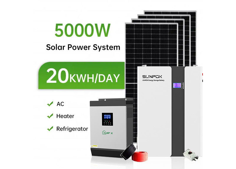 کیت سیستم خورشیدی هیبریدی گواهینامه VDE با کنترل کننده MPPT و نوع باتری اسید سرب