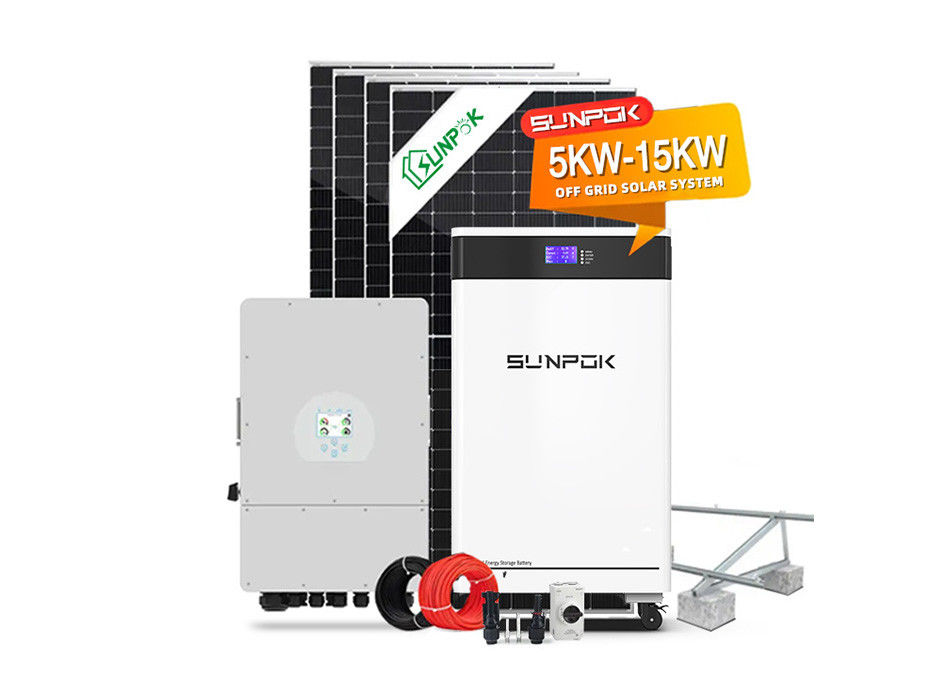 سیستم های برق خورشیدی هیبریدی جاده ای 5kw با اینورتر هیبریدی خارج از شبکه 30kw باتری لیتیوم سیستم خورشیدی