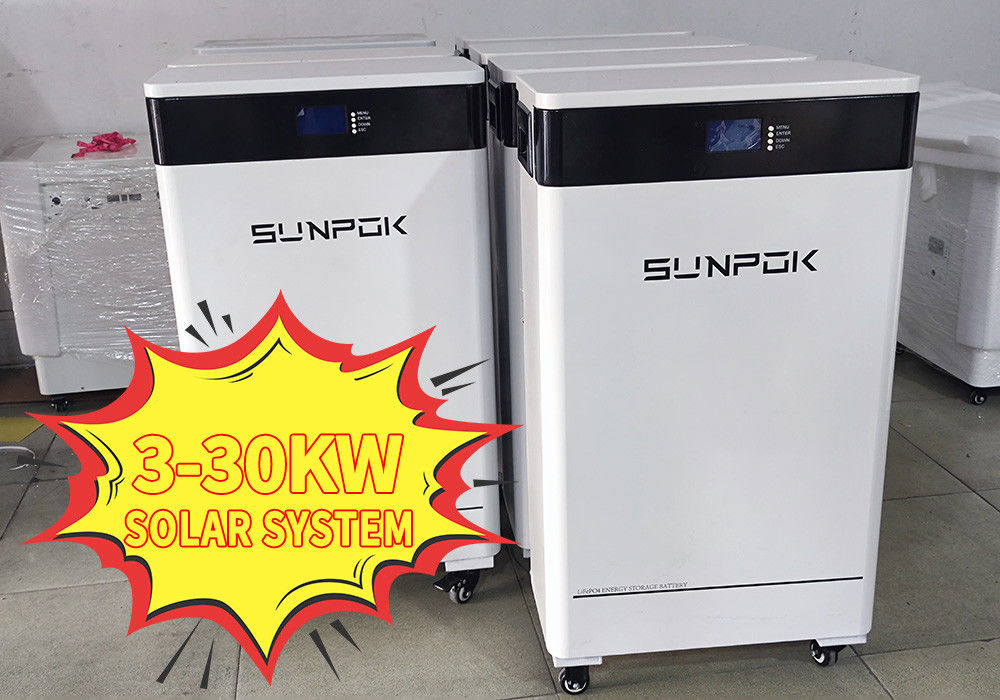 سیستم های انرژی خورشیدی ترکیبی 30kW 20kW 10kW سیستم های ذخیره سازی انرژی 3 فاز 40kwh سیستم خورشیدی باتری لیتیوم