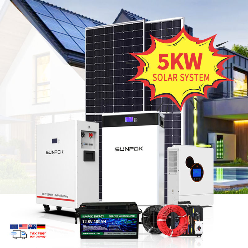 سیستم خورشیدی سقف 10Kwh 15Kw 10Kw 5Kw مجموعه کامل سیستم هایبریدی Offgrid هزینه