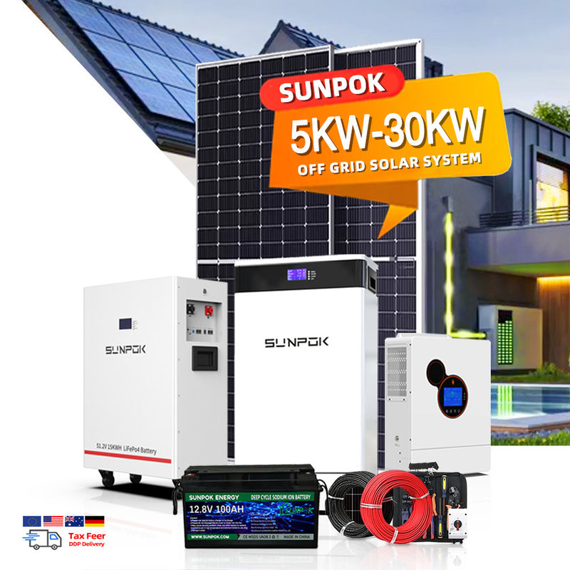 سیستم انرژی خورشیدی غیر شبکه ای 6Kw 10Kw 15Kw 20Kw 10000W سیستم انرژی خورشیدی ترکیبی