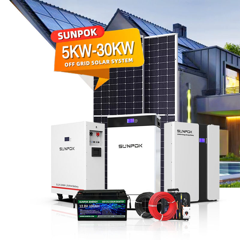 سونپاک 5Kw 6Kw 8Kw 10Kw 11Kw 12Kw 15Kw 20Kw فتوولتائیک خارج از شبکه مجموعه کامل انرژی خورشیدی خارج از شبکه سیستم های برق خانگی