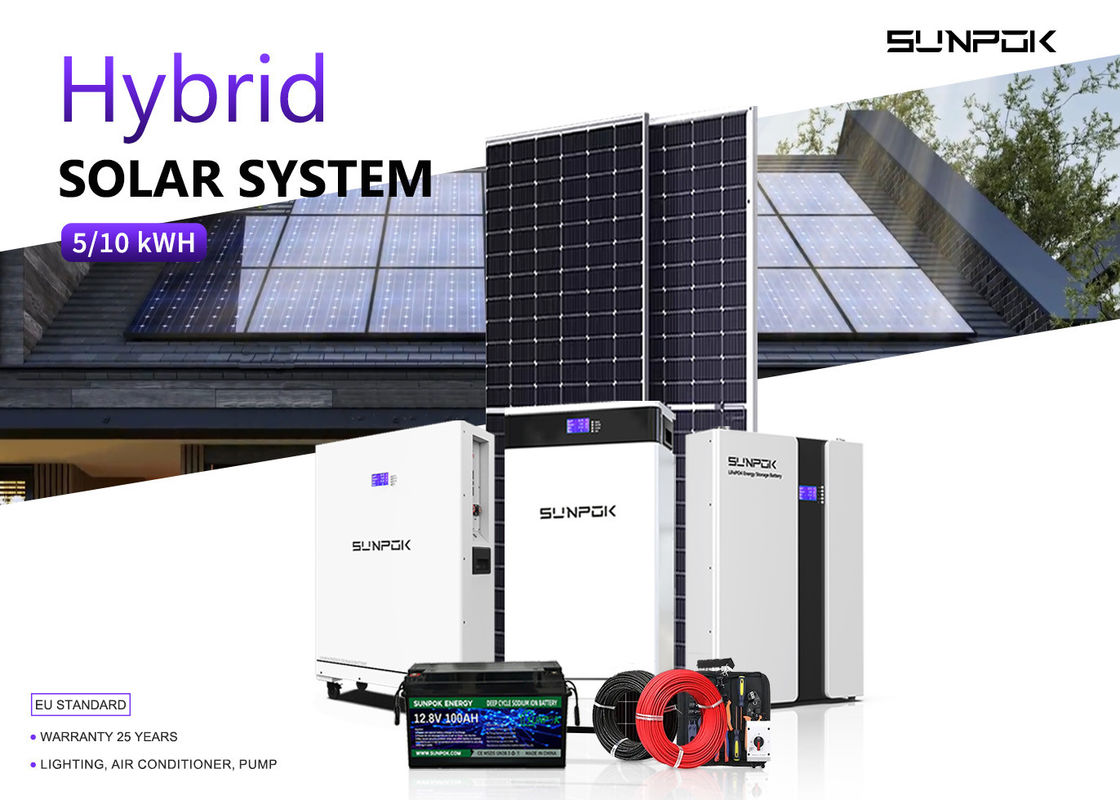 سیستم ذخیره سازی انرژی خورشیدی هیبریدی باتری های لیتیوم 48v 200ah 15kwh 20kwh نصب سقف