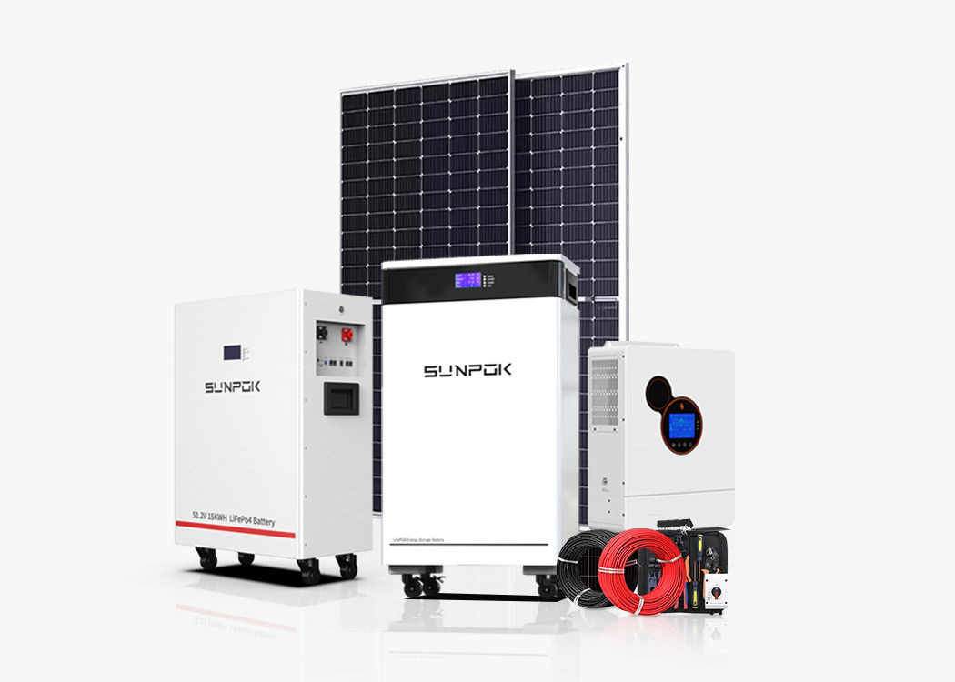خانه سیستم خورشیدی 30kW کامل 10kW 15kW سیستم معکوس باتری لیتیوم انرژی خورشیدی صنعتی