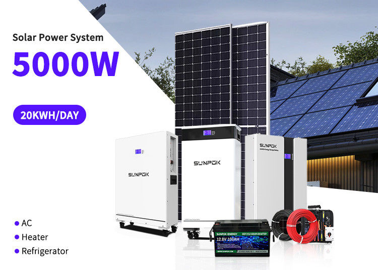 سیستم انرژی خورشیدی از شبکه با باتری لیتیوم 48 ولت 3kw 8kw 10 Kw کیت سیستم انرژی خورشیدی