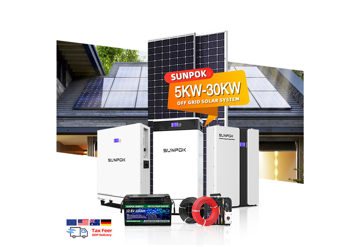 سیستم انرژی خورشیدی غیر شبکه 6000W 10Kw 15Kw 20Kw سیستم انرژی خورشیدی سه فاز هیبریدی