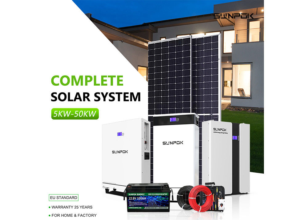 20Kw 10Kw 5Kw در شبکه سیستم خورشیدی هیبریدی کامل خانه سیستم نصب انرژی پنل خورشیدی سیستم انرژی خورشیدی غیر شبکه