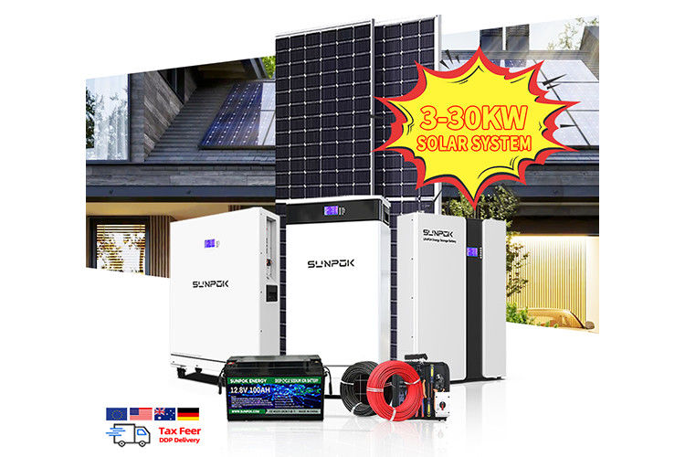 مجموعه کامل سیستم ذخیره انرژی خورشیدی 5000W 3KW 6KW 8KW 10KW هیبرید پانل خورشیدی کیت تولید برق