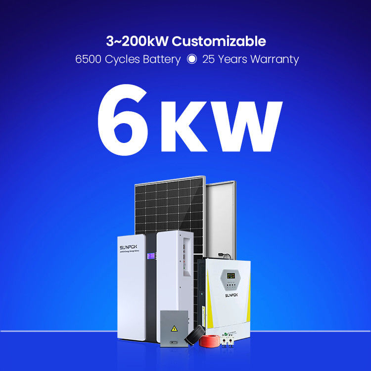 مجموعه کامل 5KWH 3KWH 6KW 8KW 10KW 10KWH 15KW سیستم ذخیره سازی انرژی خورشیدی هیبریدی پانل خورشیدی