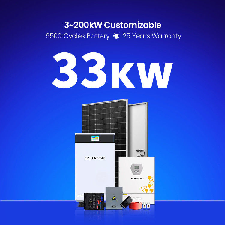 سیستم ذخیره سازی انرژی خورشیدی هیبریدی 5KW 10KW 20KW 30KW 10KVA سیستم انرژی خورشیدی غیر شبکه با ذخیره سازی کامل