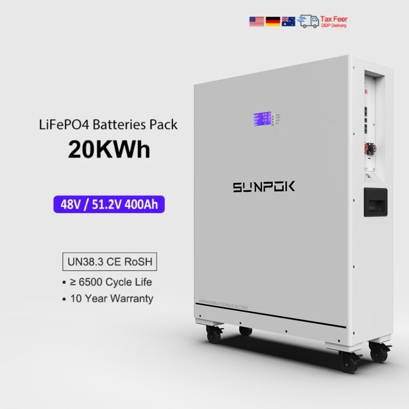 48 ولت 51.2 ولت Lifepo4 400Ah 20Kwh Ess باتری لیتیوم یون پکیج برق دیوار خانه سیستم ذخیره انرژی