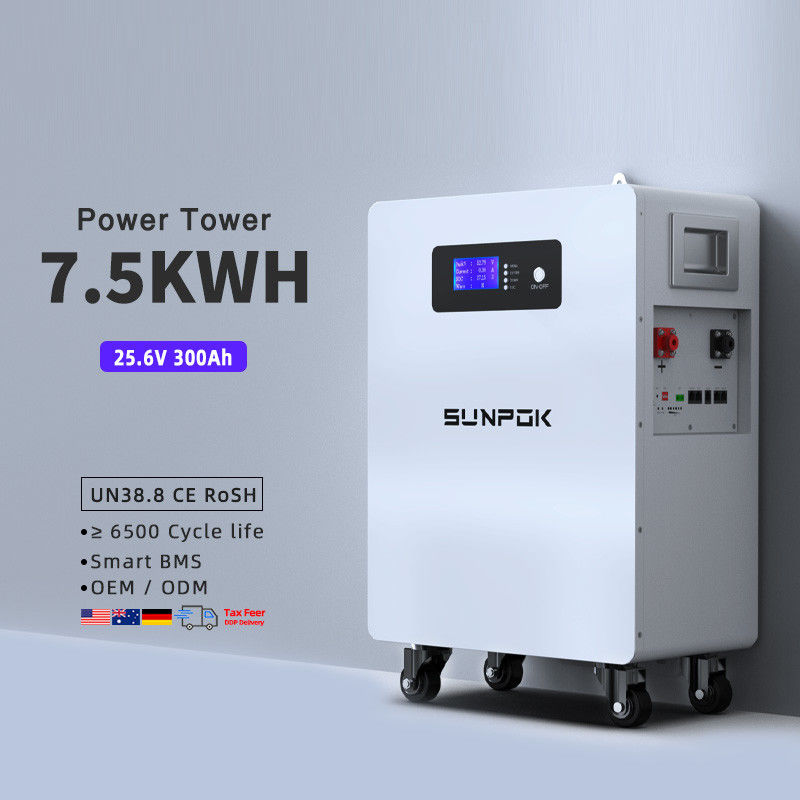باتری لیتیوم یون 24 ولت با کیفیت بالا 300Ah 7.5Kwh Lifepo4 24V 300Ah باتری سقف خورشیدی با ذخیره باتری
