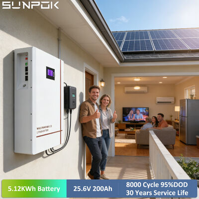 SUNPOK 25.6V 24V 200Ah Lifepo4 Battery 200Ah 5KWH 24V 5KWH Lithium Battery 48V Home Energy Storage Battery for Solar System