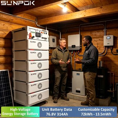 SUNPOK 76.8V 314AH 24.12kWH سیستم ذخیره انرژی ولتاژ بالا فتوولتائیک هیبرید تجاری استفاده صنعتی ساخته شده در چین