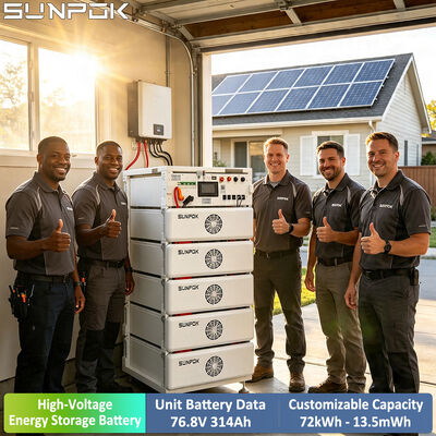 SUNPOK Lifepo4 باتری خانگی 76.8V 314AH باتری های لیتیوم یون بسته باتری ذخیره انرژی ولتاژ بالا